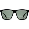 Alexander McQueen Sunglasses AM0352S 002 Shiny Black and Silver Green