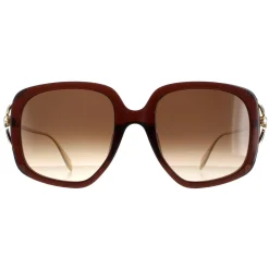 Alexander McQueen Sunglasses AM0374S 002 Brown Gold Brown Gradient