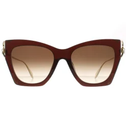 Alexander McQueen Sunglasses AM0375S 002 Brown Gold Brown Gradient
