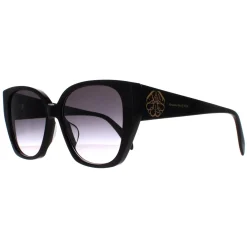 Alexander McQueen Sunglasses AM0284S 002 Black Grey Gradient