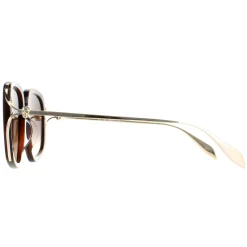 Alexander McQueen Sunglasses AM0374S 002 Brown Gold Brown Gradient