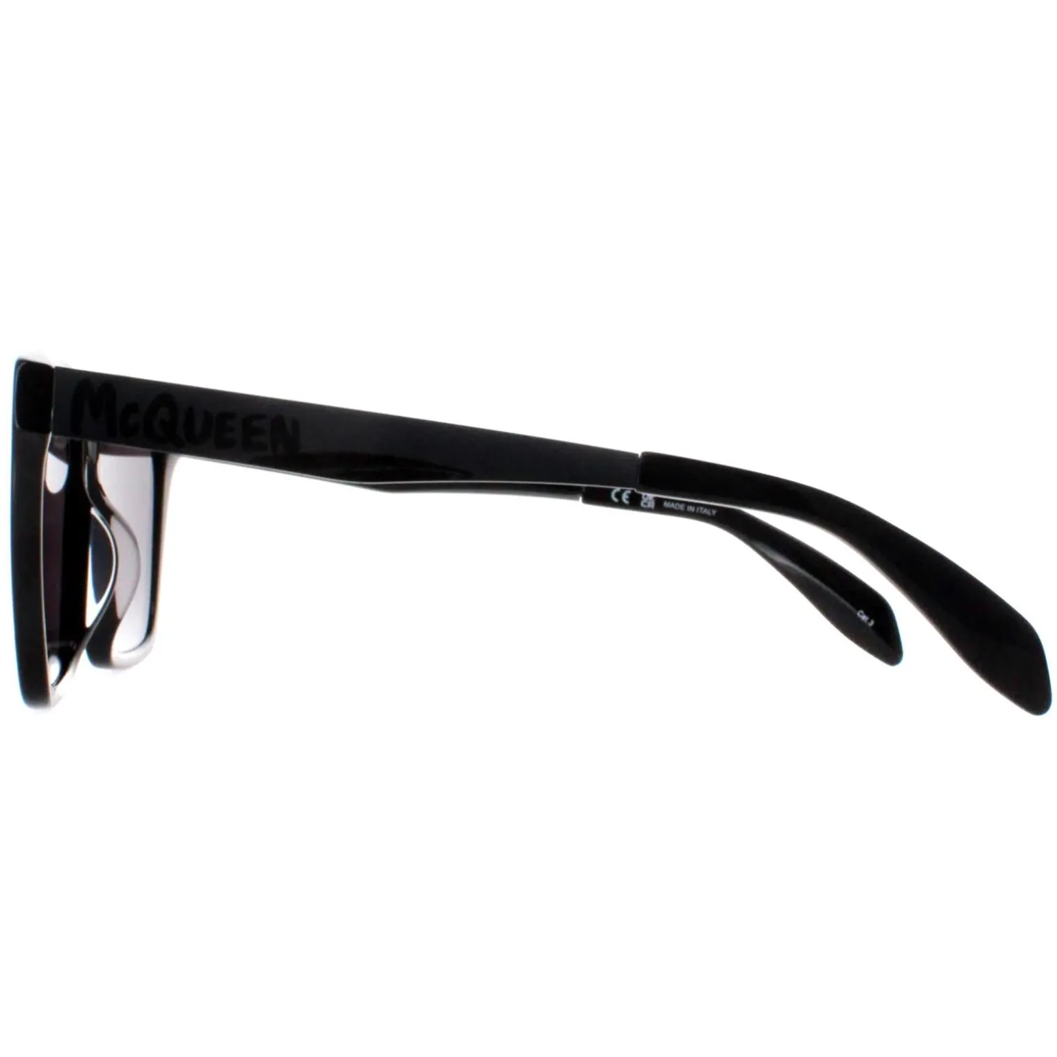 Alexander McQueen Sunglasses AM0352S 001 Shiny Black and Dark Chrome G