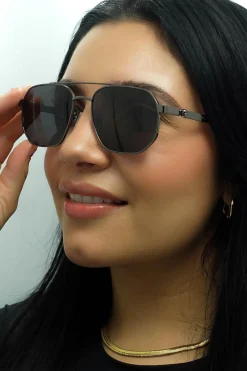 Alexander McQueen Sunglasses AM0458S 001 Ruthenium Grey