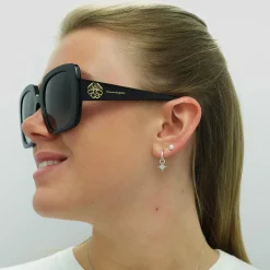 Alexander McQueen Sunglasses AM0378S 001 Black Grey Gradient