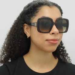 Alexander McQueen Sunglasses AM0378S 002 Tortoise Brown Gradient