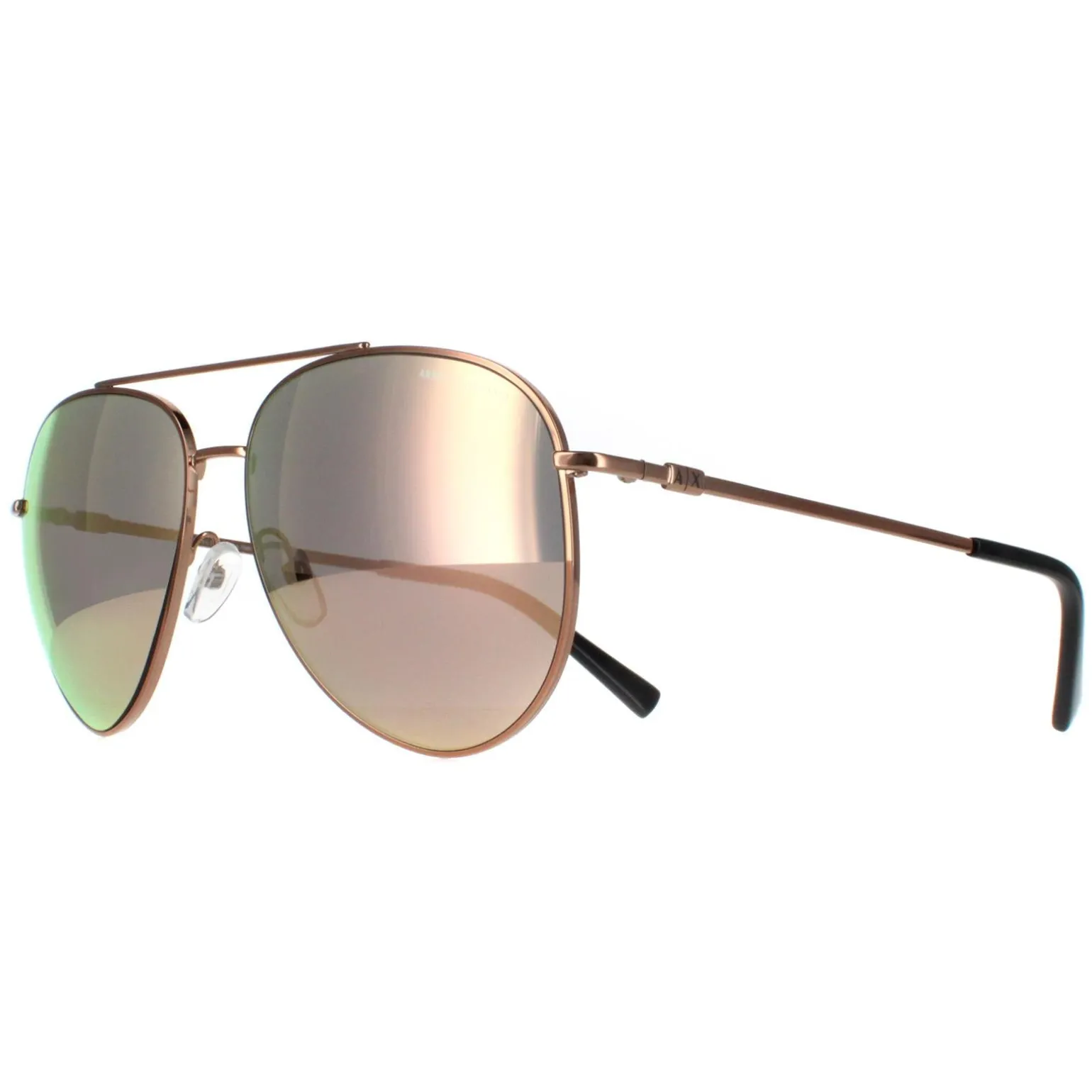 Armani Exchange Sunglasses AX2043S 61034Z Shiny Rose Gold Grey Mirror