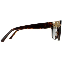 Balenciaga Sunglasses BB0132S 002 Dark Havana and Gold Green Grey