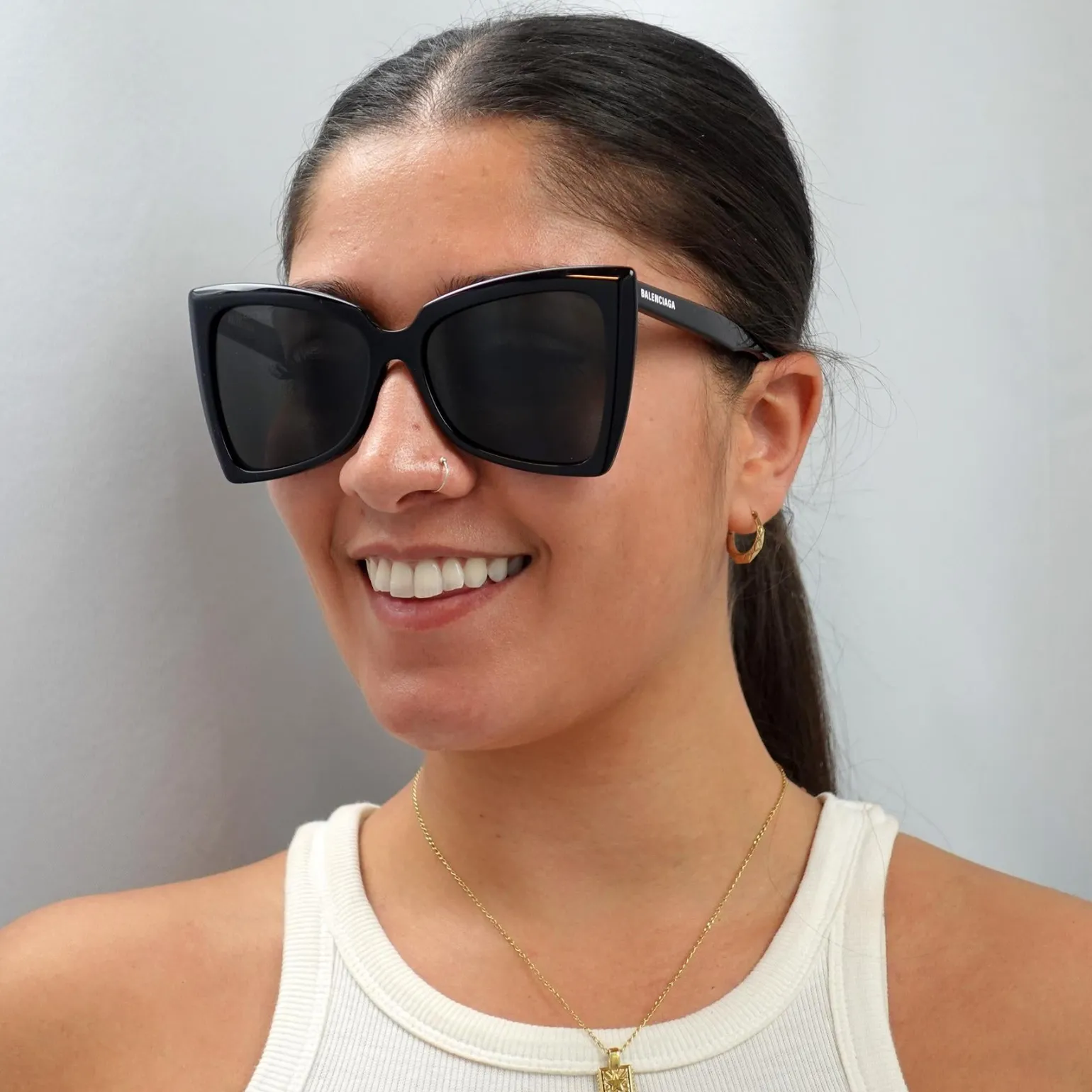 Balenciaga Sunglasses BB0174S 001 Black Grey