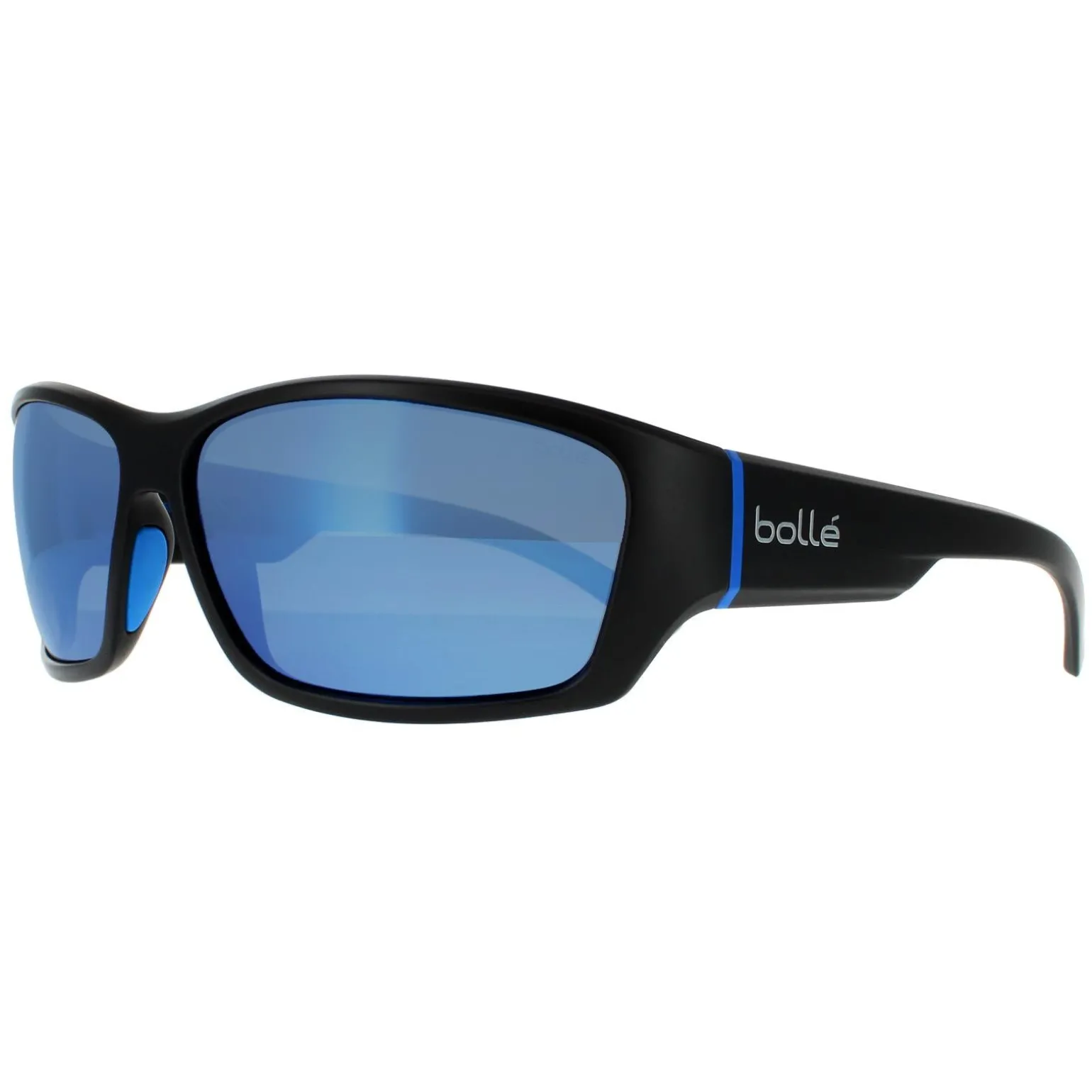 Bolle Sunglasses Ibex 12374 Matte Black and Blue Blue Mirror