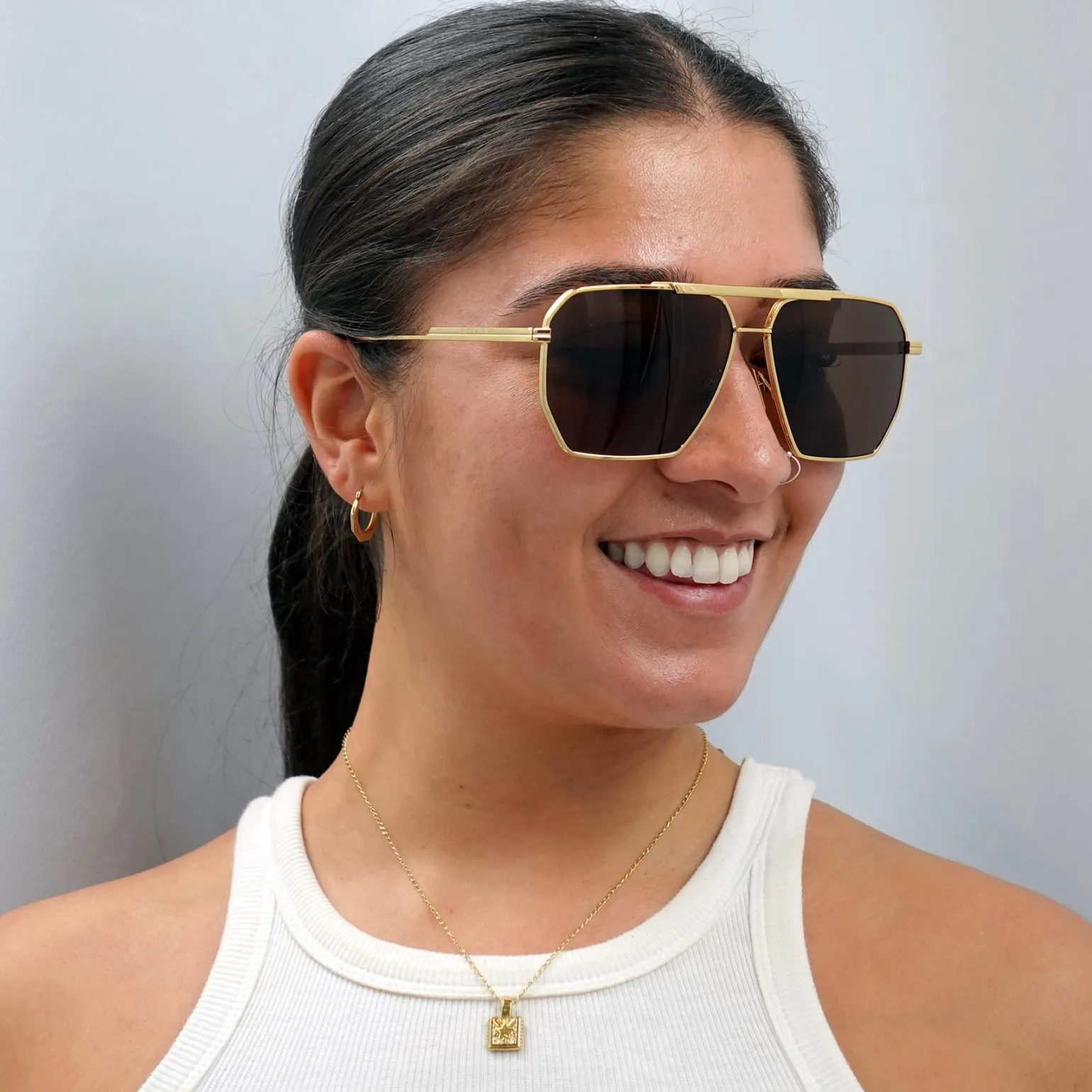 Bottega Veneta Sunglasses BV1012S 003 Gold Brown