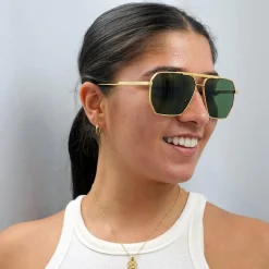 Bottega Veneta Sunglasses BV1012S 004 Gold Green