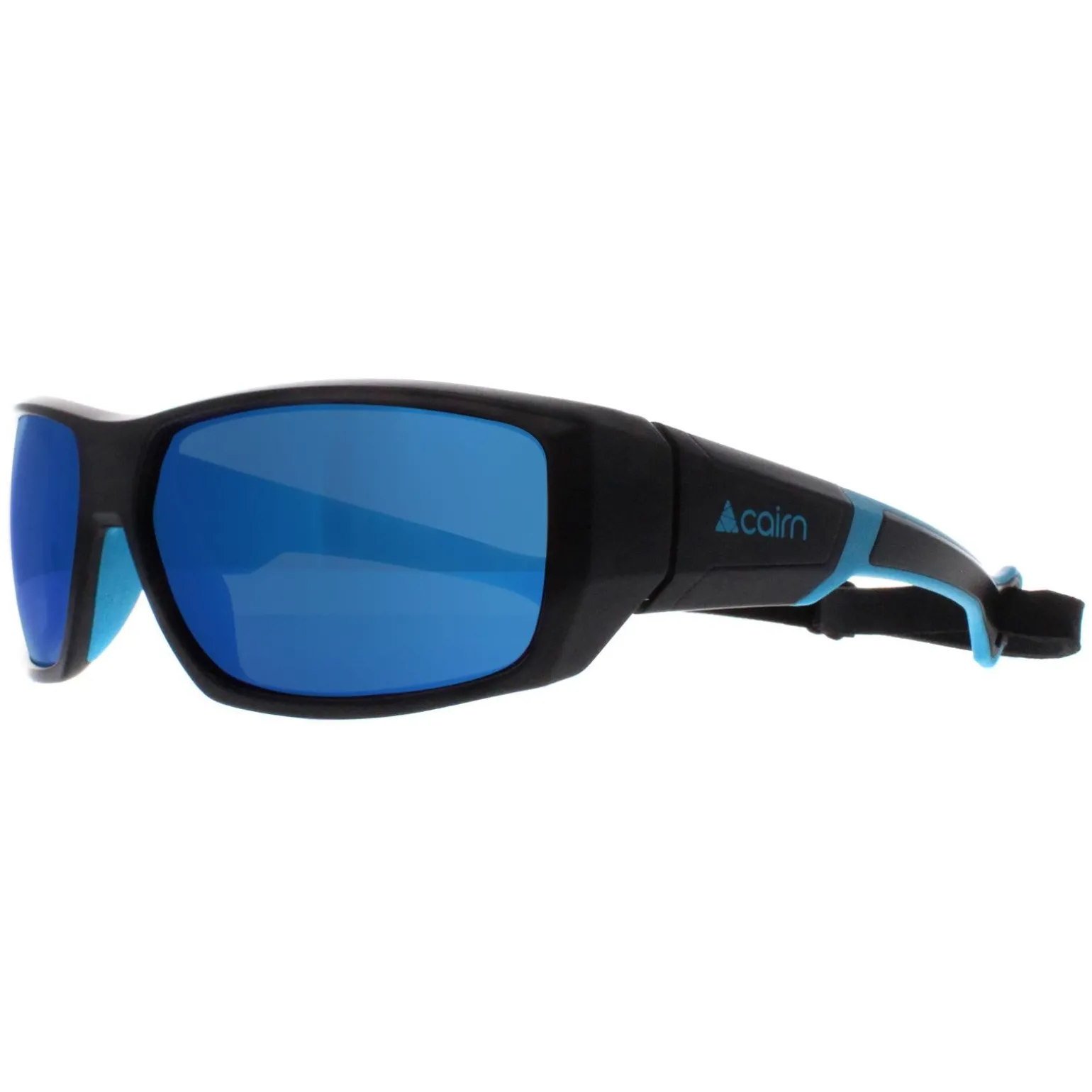 Cairn Sunglasses Skim 102 Matte Black Azure Flash Blue Mirrored Hydrop