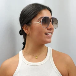Chloe Sunglasses CH0145S 003 Gold Blue Brown Gradient