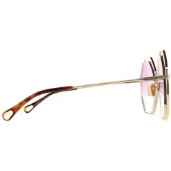 Chloe Sunglasses CH0046S 003 Havana Gold Violet Blue Gradient