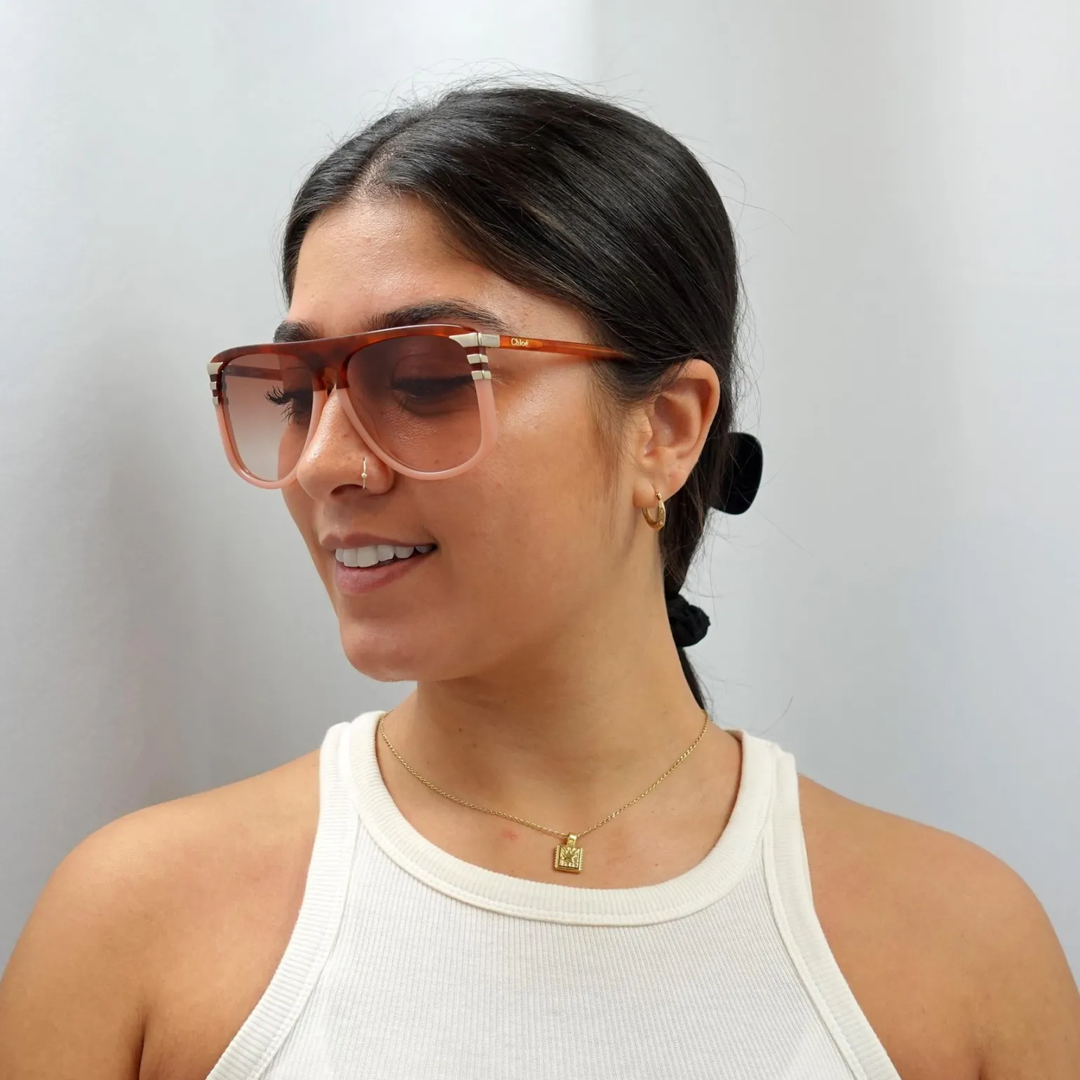 Chloe Sunglasses CH0104S 006 Shiny Blonde Havana Orange Gradient