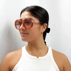 Chloe Sunglasses CH0007S 001 Transparent Dark Orange Orange Gradient