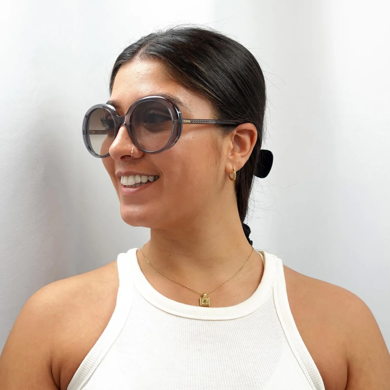 Chloe Sunglasses CH0007S 003 Transparent Grey Brown Gradient