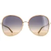 Chloe Sunglasses CH0030S Franky 004 Orange Crystal Blue Gradient