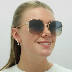 Chloe Sunglasses CH0031S Franky 004 Orange Crystal Fade and Gold Blue