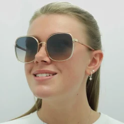 Chloe Sunglasses CH0031S Franky 004 Orange Crystal Fade and Gold Blue