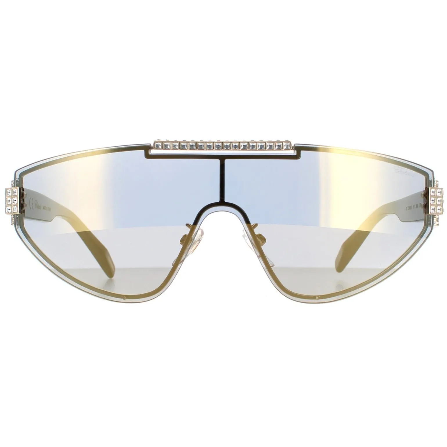 Chopard Sunglasses SCHF09S 300G Shiny Rose Gold Smoke Gold Mirror