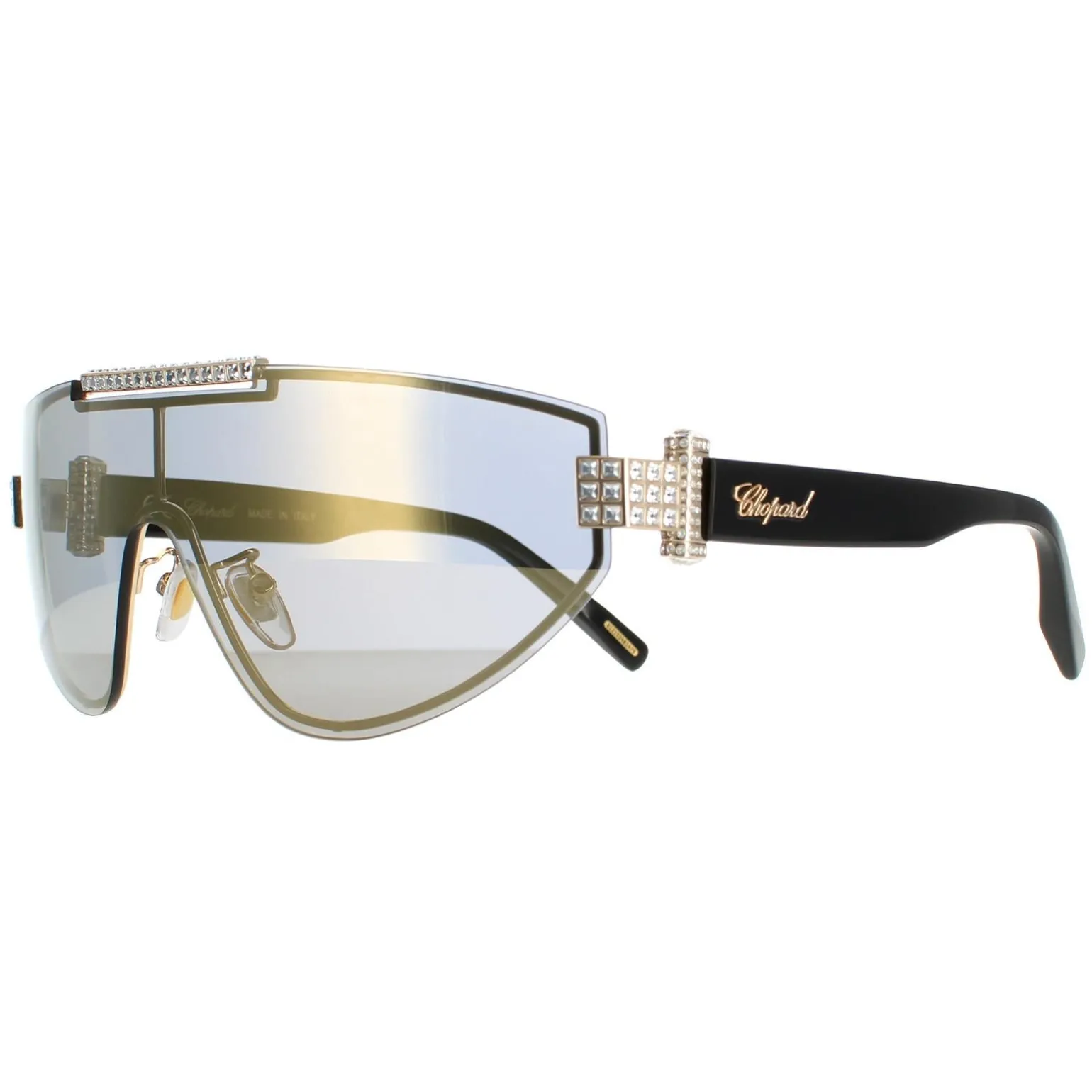 Chopard Sunglasses SCHF09S 300G Shiny Rose Gold Smoke Gold Mirror