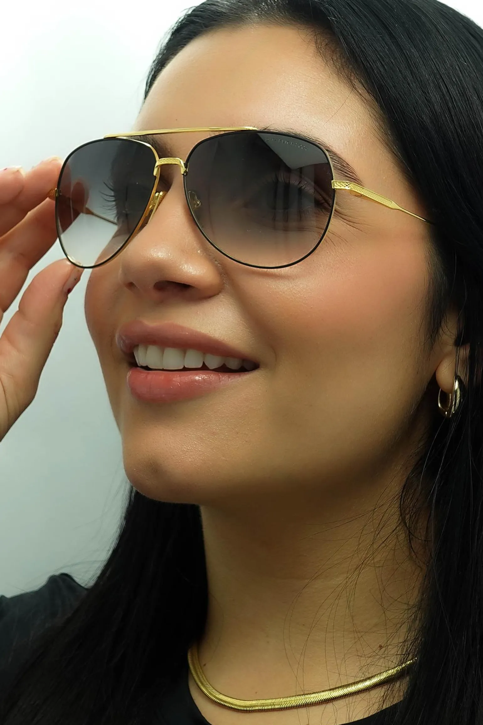 Dita Sunglasses Flight 004 7804 A Black Yellow Gold Dark Grey to Clear