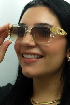 Dita Sunglasses Grandmaster Seven DTS407-A-02 Crystal Clear Yellow Gol