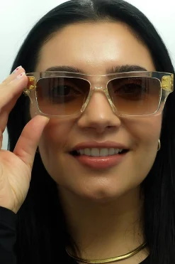 Dita Sunglasses Grandmaster Seven DTS407-A-02 Crystal Clear Yellow Gol