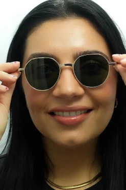 Dita Sunglasses Vers One DTS150-A-01 White Gold Silver G-15 Green