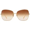 Dita Sunglasses Zazoe DTS145-A-01 Yellow Gold Dark Brown to Clear Grad