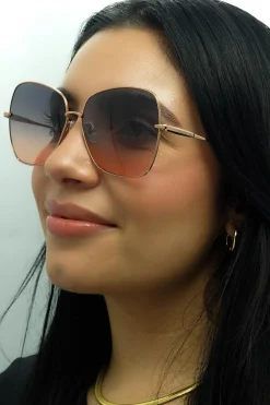 Dita Sunglasses Zazoe DTS145-A-02 Rose Gold Dark Grey to Peach Gradien