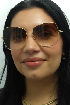 Dita Sunglasses Zazoe DTS145-A-01 Yellow Gold Dark Brown to Clear Grad