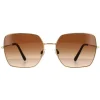 Dolce & Gabbana Sunglasses DG2242 02/13 Gold Dark Brown Gradient