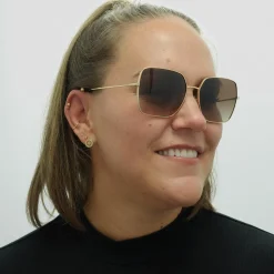 Dolce & Gabbana Sunglasses DG2242 02/13 Gold Dark Brown Gradient