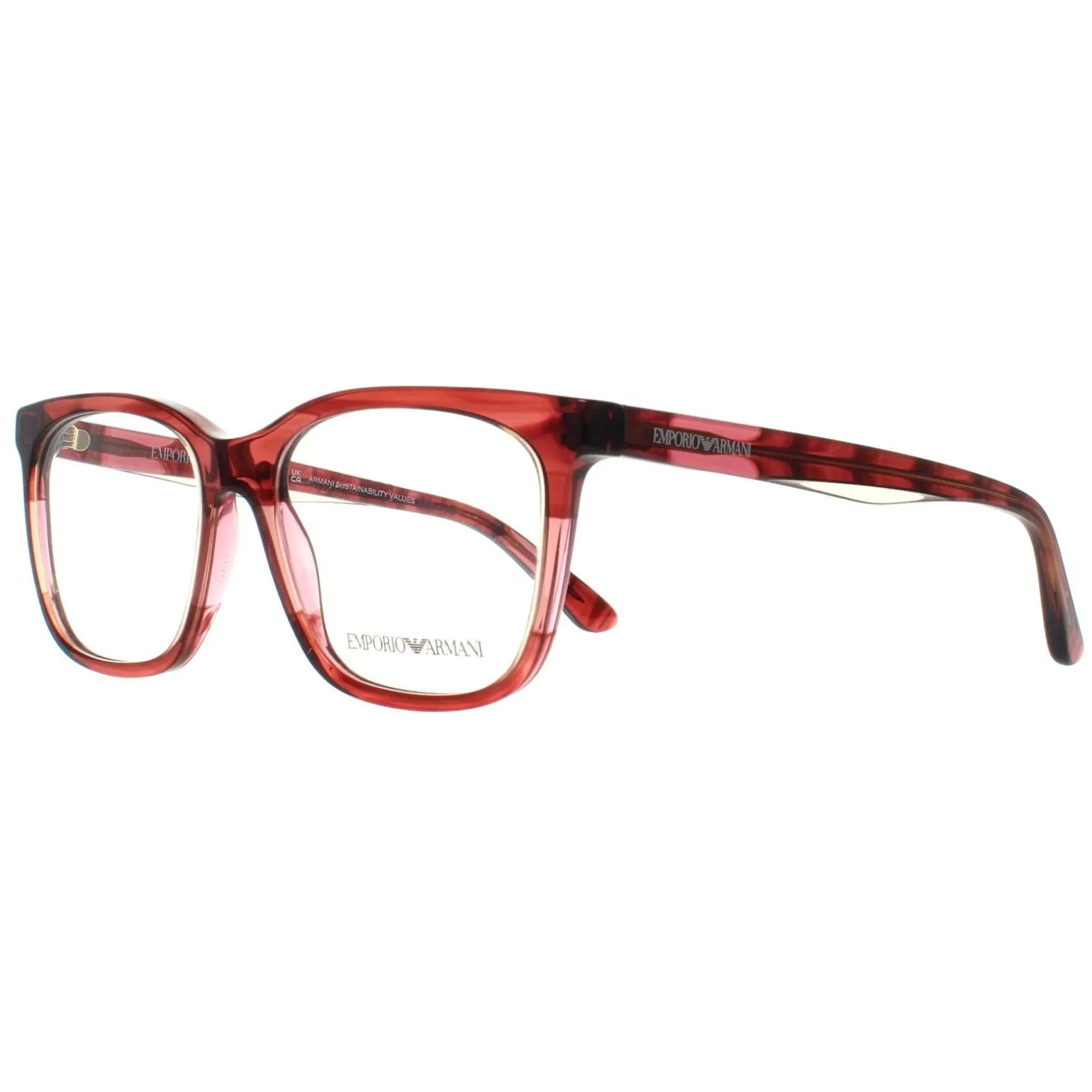 Emporio Armani Glasses Frames EA3228 6057 Shiny Bordeaux on Light Brow