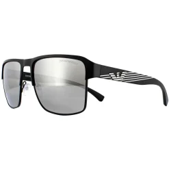 Emporio Armani Sunglasses EA2066 3001Z3 Matte Black Grey Mirror Silver