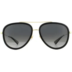 Gucci Sunglasses GG0062S 011 Black And Gold Grey Gradient Polarized