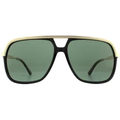 Gucci Sunglasses GG0200S 001 Black and Gold Green
