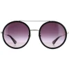 Gucci Sunglasses GG0061S 001 Black Gold Grey Gradient