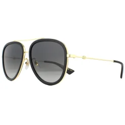Gucci Sunglasses GG0062S 011 Black And Gold Grey Gradient Polarized