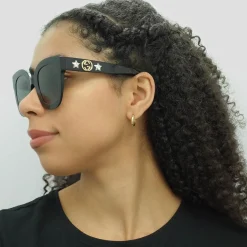 Gucci Sunglasses GG0208S 001 Black Grey Gradient
