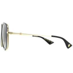 Gucci Sunglasses GG0062S 011 Black And Gold Grey Gradient Polarized