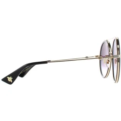 Gucci Sunglasses GG0061S 001 Black Gold Grey Gradient