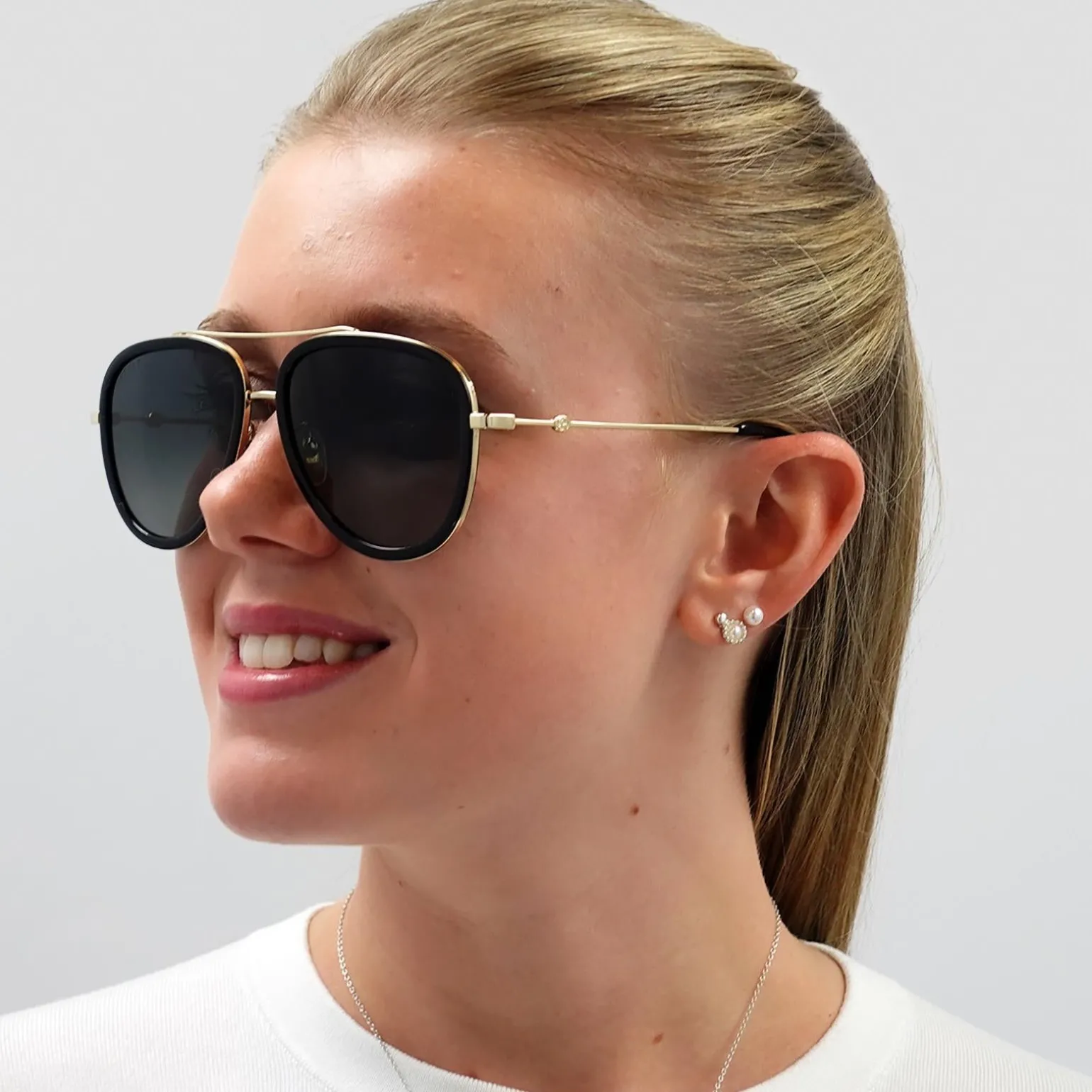 Gucci Sunglasses GG0062S 011 Black And Gold Grey Gradient Polarized