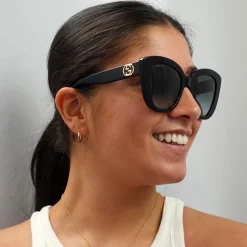 Gucci Sunglasses GG0327S 001 Black Grey Gradient