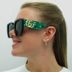 Gucci Sunglasses GG0956S 001 Black and Green Swirl Green