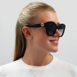 Gucci Sunglasses GG0327S 001 Black Grey Gradient