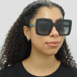 Gucci Sunglasses GG0328S 001 Black Grey Gradient