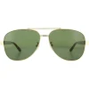 Gucci Sunglasses GG0528S 009 Gold and Havana Crystal Green